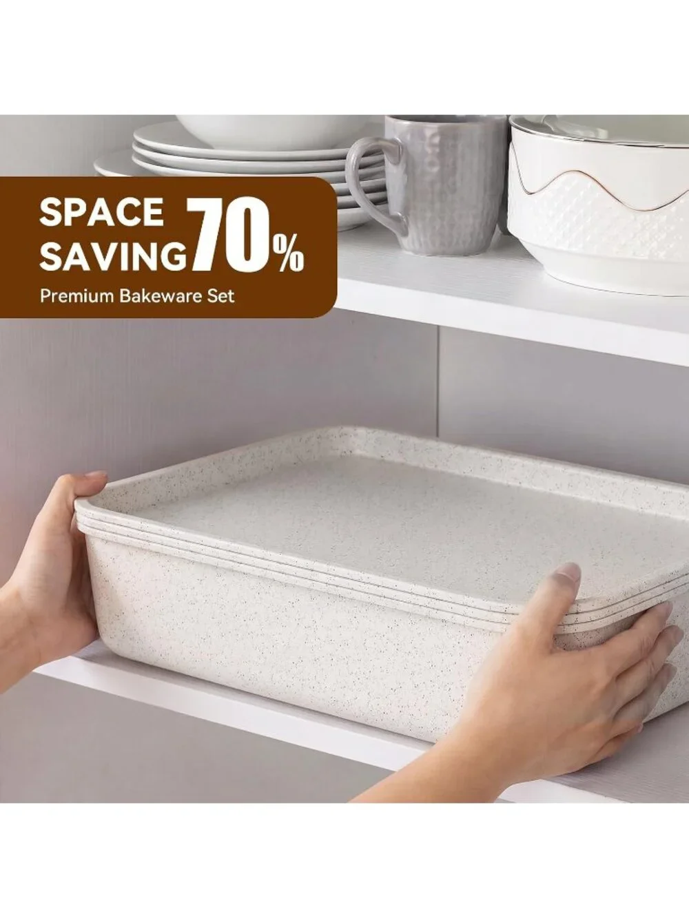13-Piece White Includes Cookie Sheet with Rack Cake Pan Nonstick Bakeware Sets